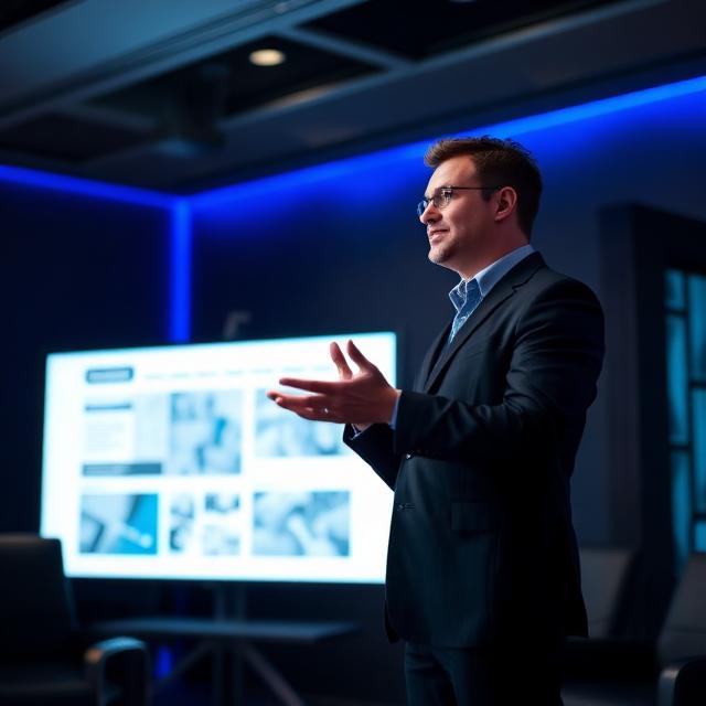 A team leader presenting campaign results